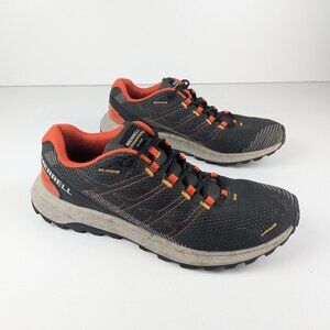 Merrell Fly Strike Shoes Mens Size 12 Black/Tangerine Orange Trail Running Grey
